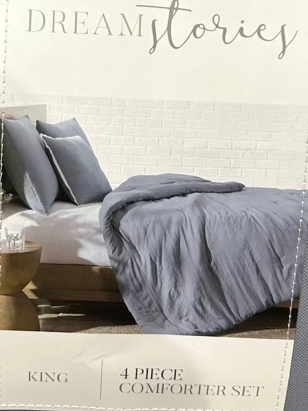 Dreamstories Vapor Blue King Comforter Set 4 Pieces 104”x90”
